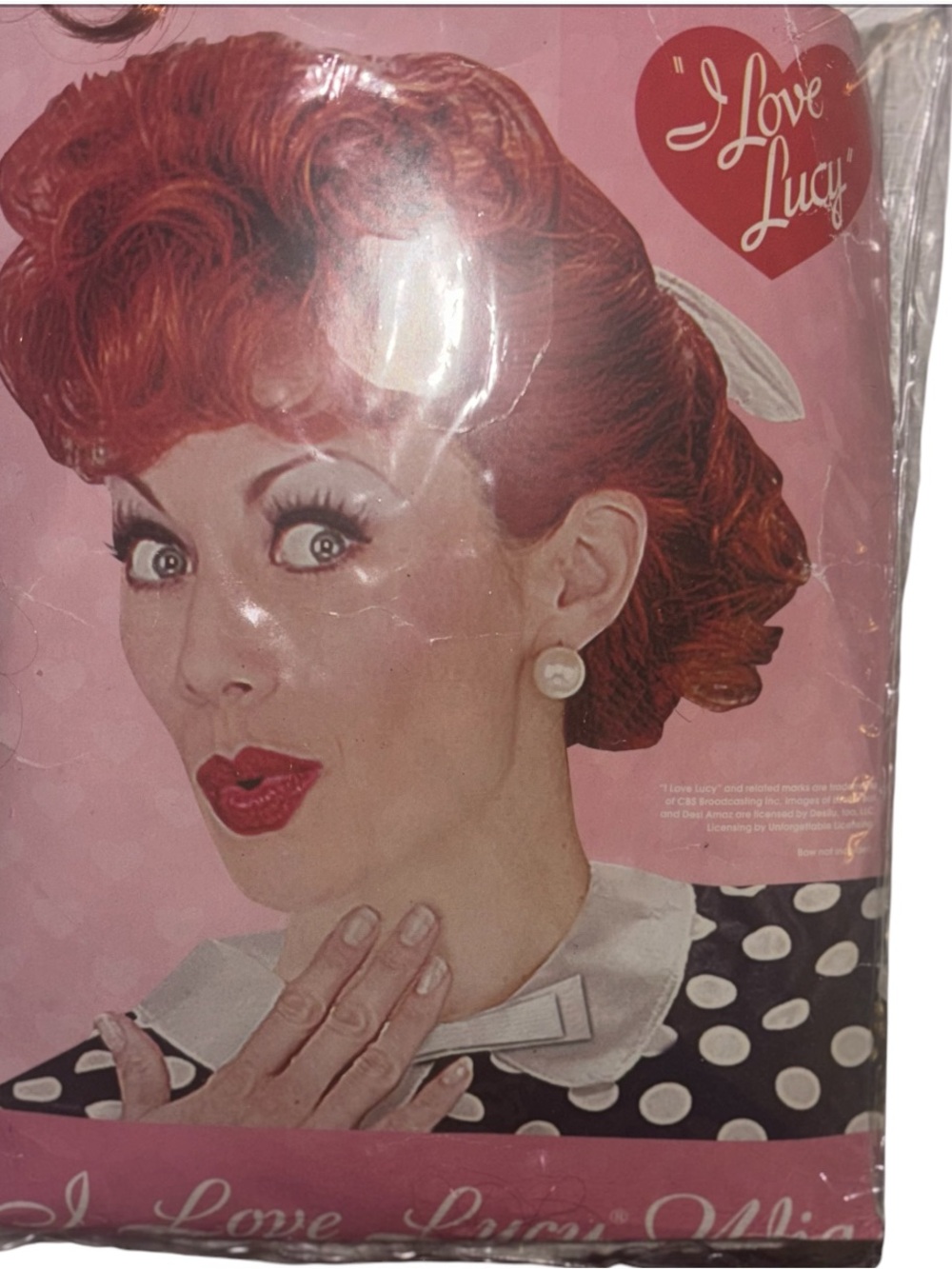 I Love Lucy Red Curly Vintage Retro Style Women's Wig